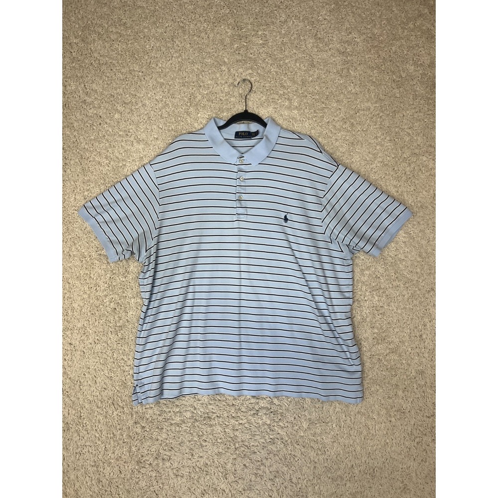 Polo Ralph Lauren Shirt Mens 3XLT Blue Striped Classic Preppy Basic - Picture 1 of 9